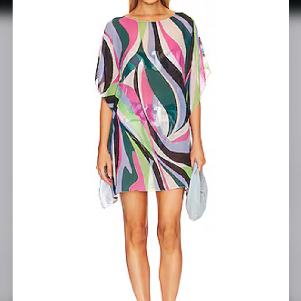 NWOT PatBO Multicolor Swirl Print Tunic — Pink, Green, Purple